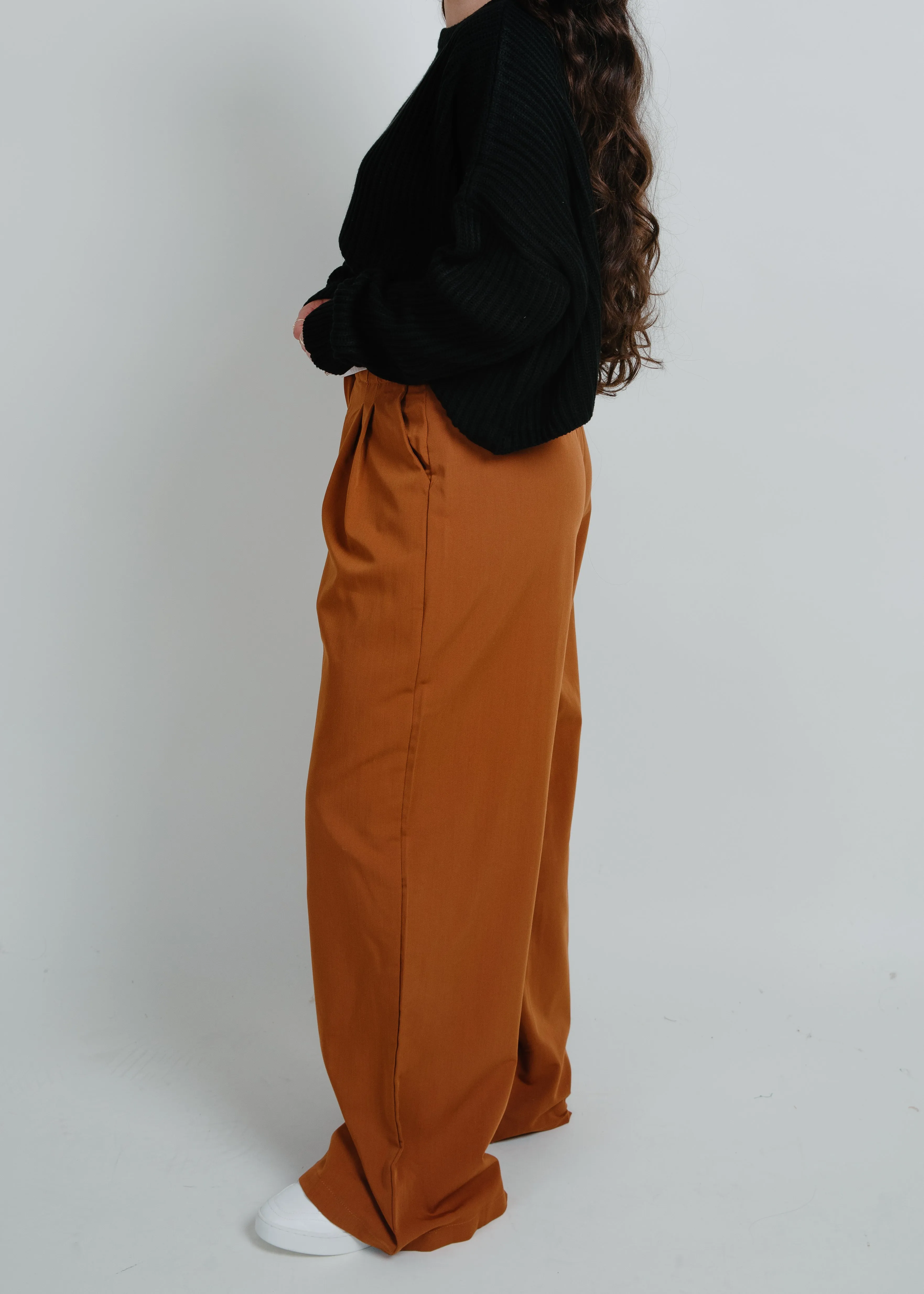 Britt Wide Leg Trousers - Brown