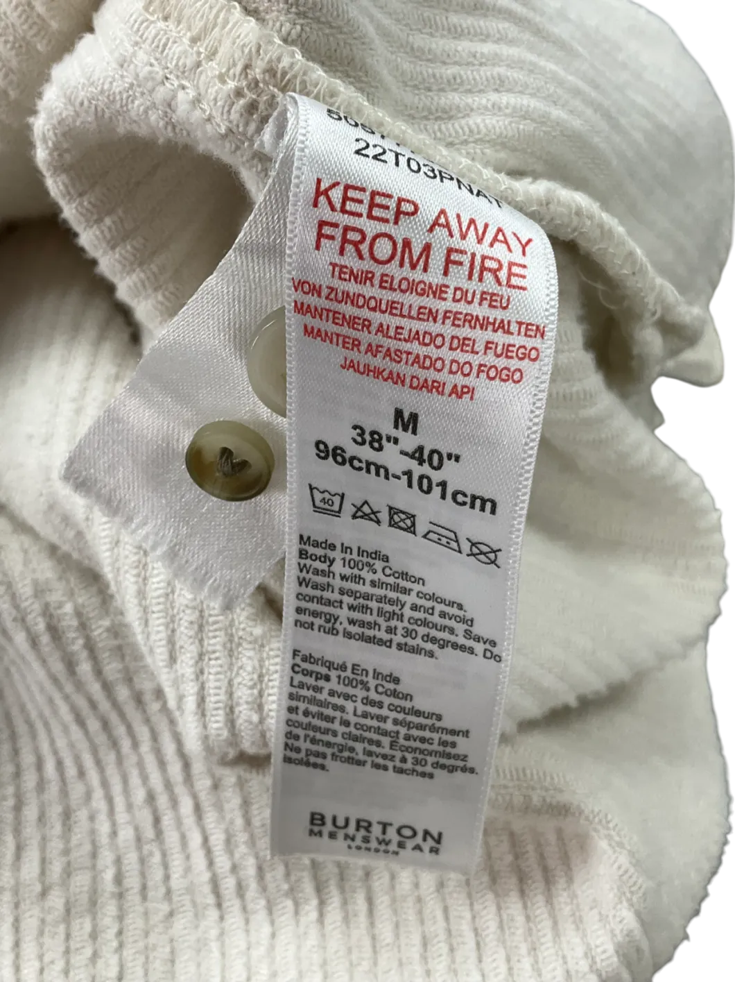 Burton White Cotton Workwear Jacket UK M