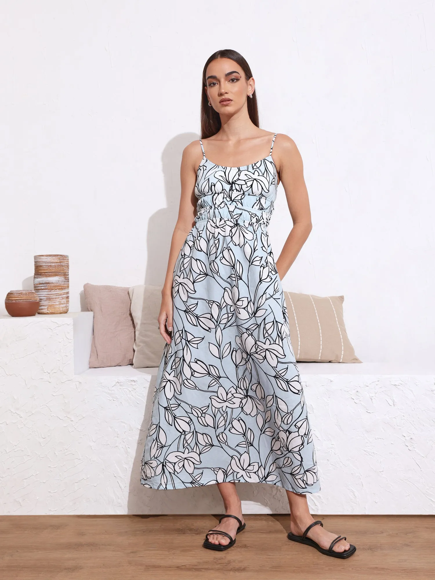 Bustier Detail Maxi Dress