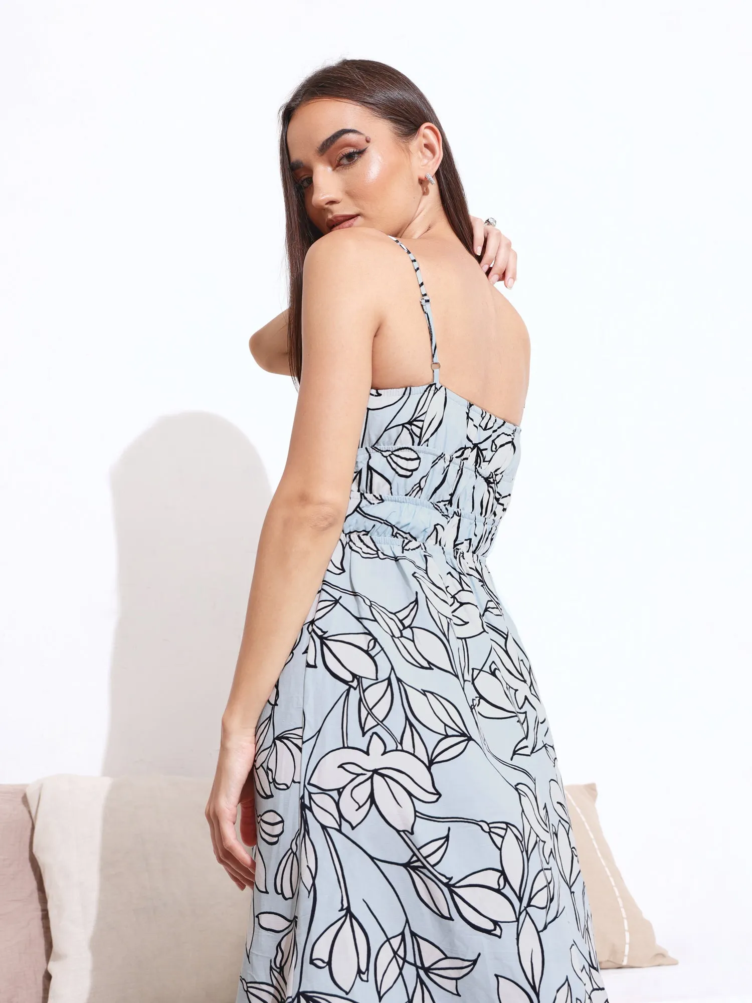 Bustier Detail Maxi Dress