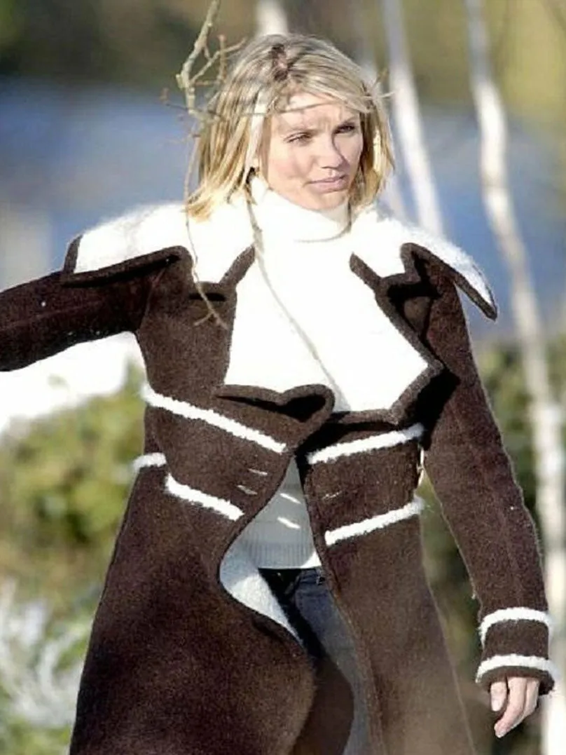 Cameron Diaz Street Fashion Wool Trench Coat