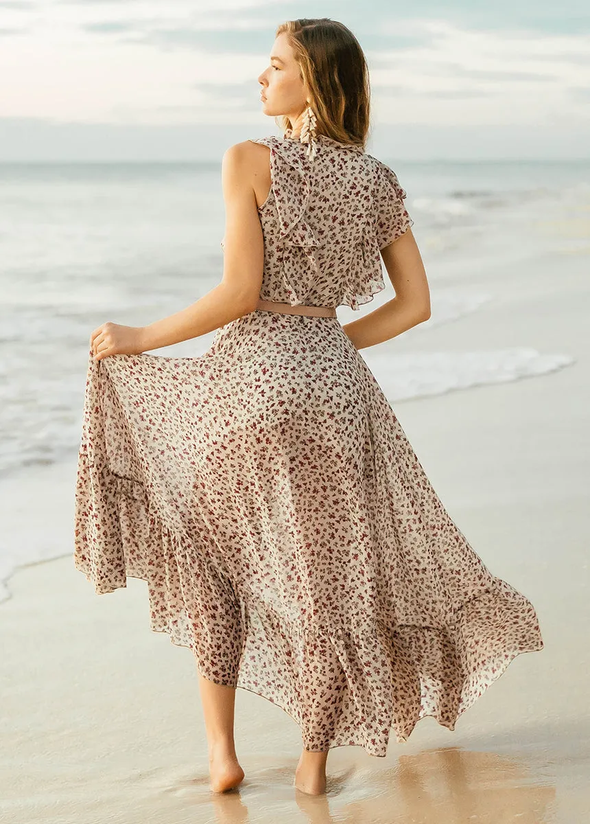 Cass Dress in Cream Ditsy Floral