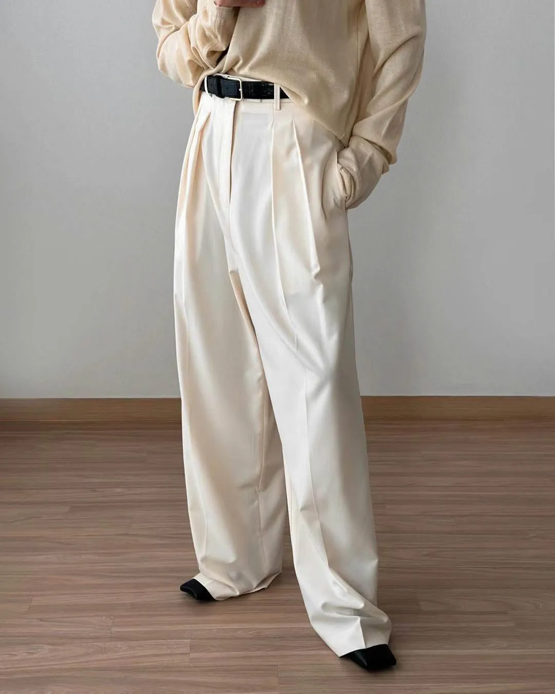 CEYLA HIGH WAISTED TROUSERS IVORY