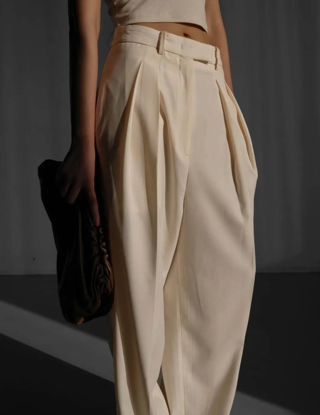 CEYLA HIGH WAISTED TROUSERS IVORY