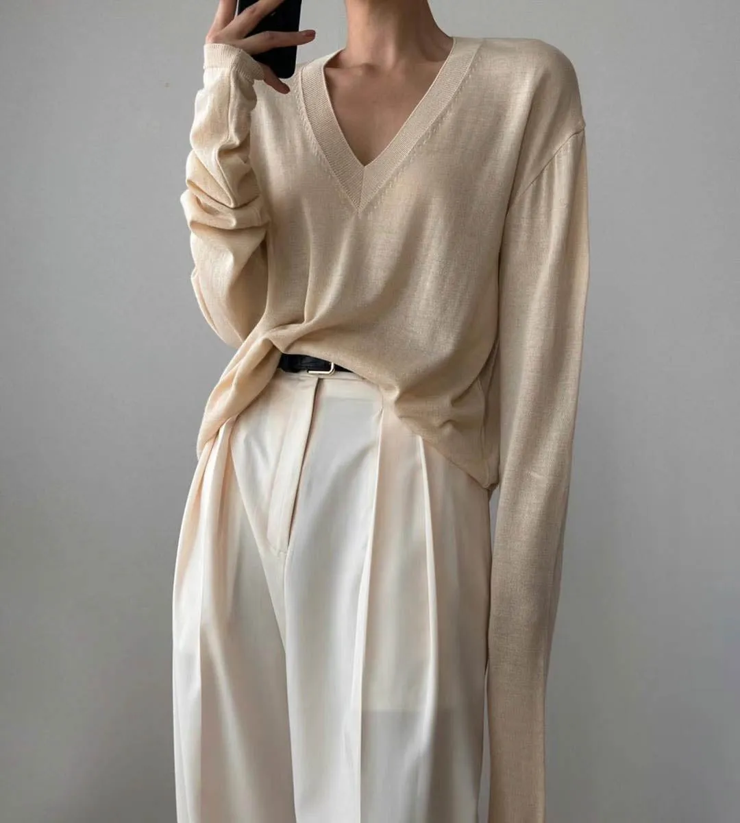 CEYLA HIGH WAISTED TROUSERS IVORY