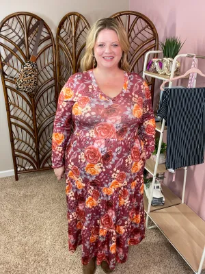Charming the Crowd Midi Dress w/Pockets - Wine