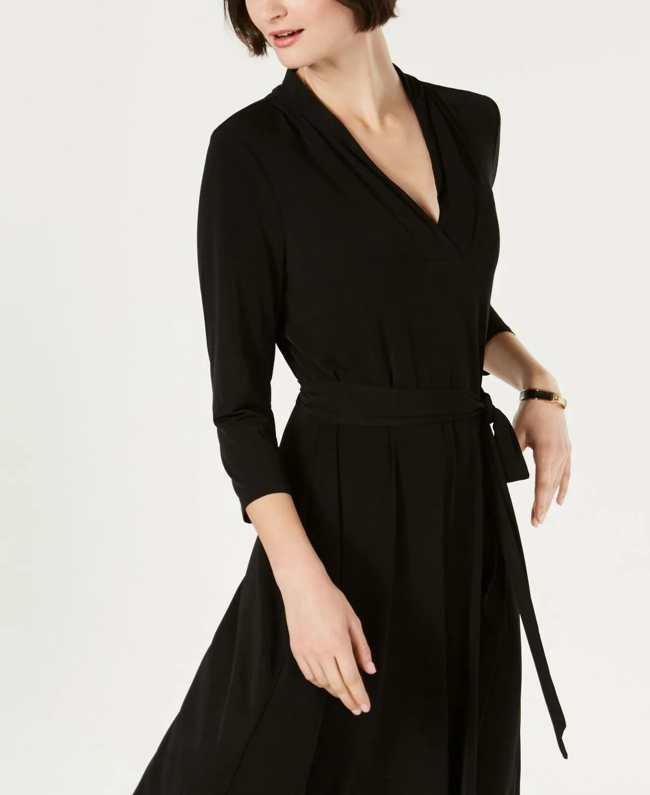 Charter Club Women's 3/4-Sleeve V-Neck Midi Dress