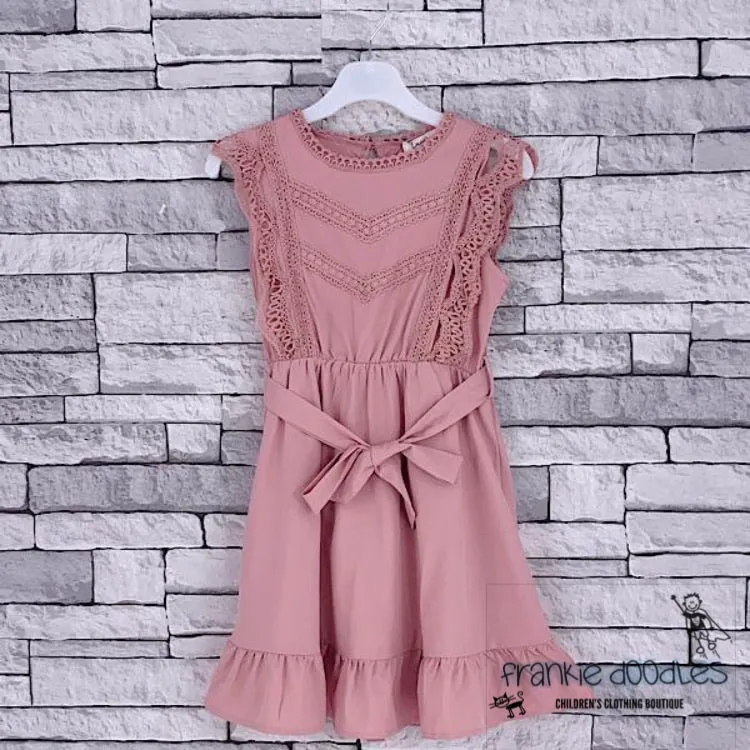 Chevron Lace Midi Dress