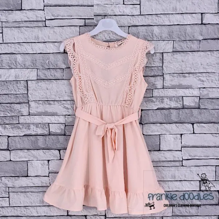 Chevron Lace Midi Dress