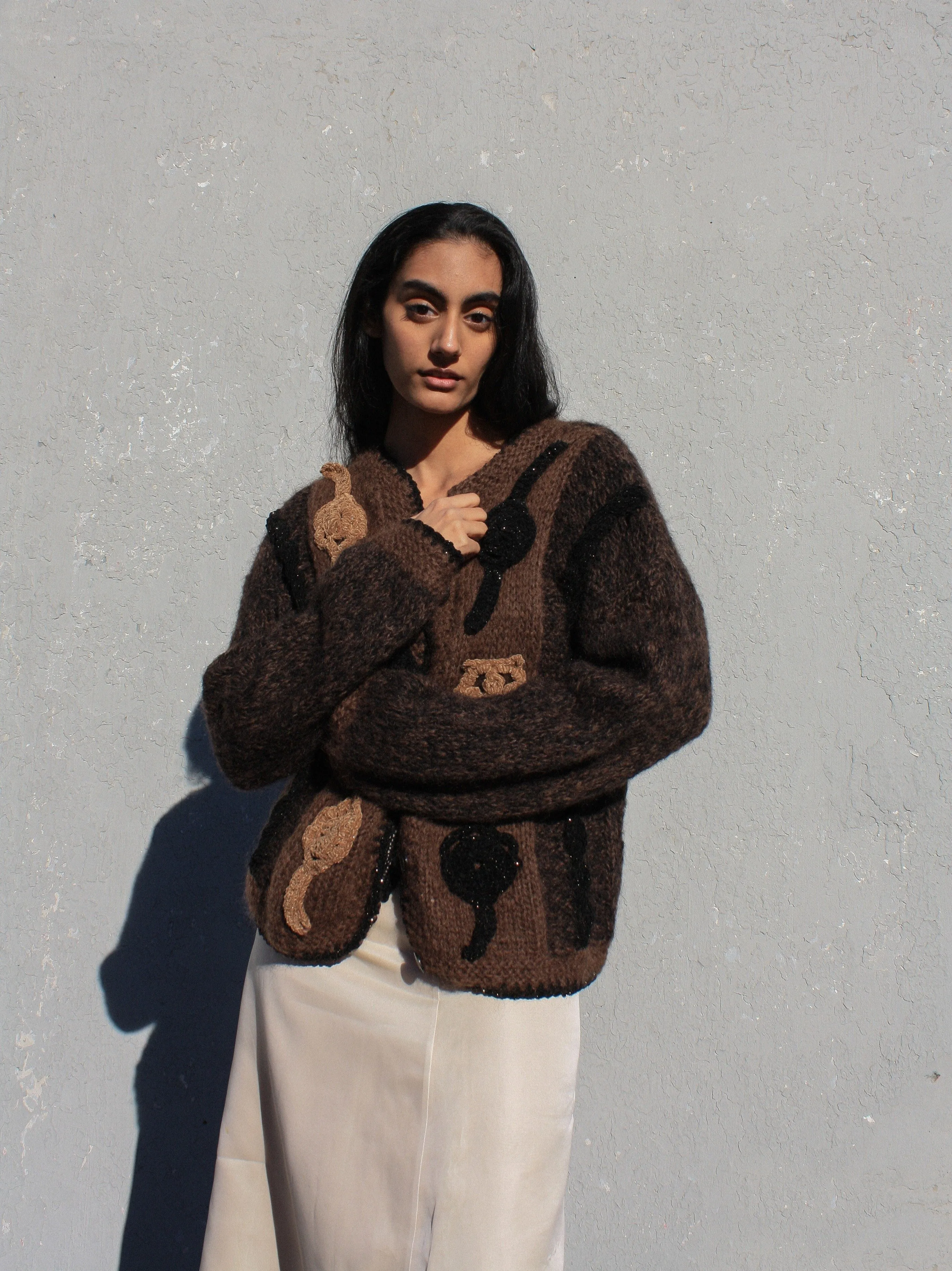 Chocolate Mohair Cardigan
