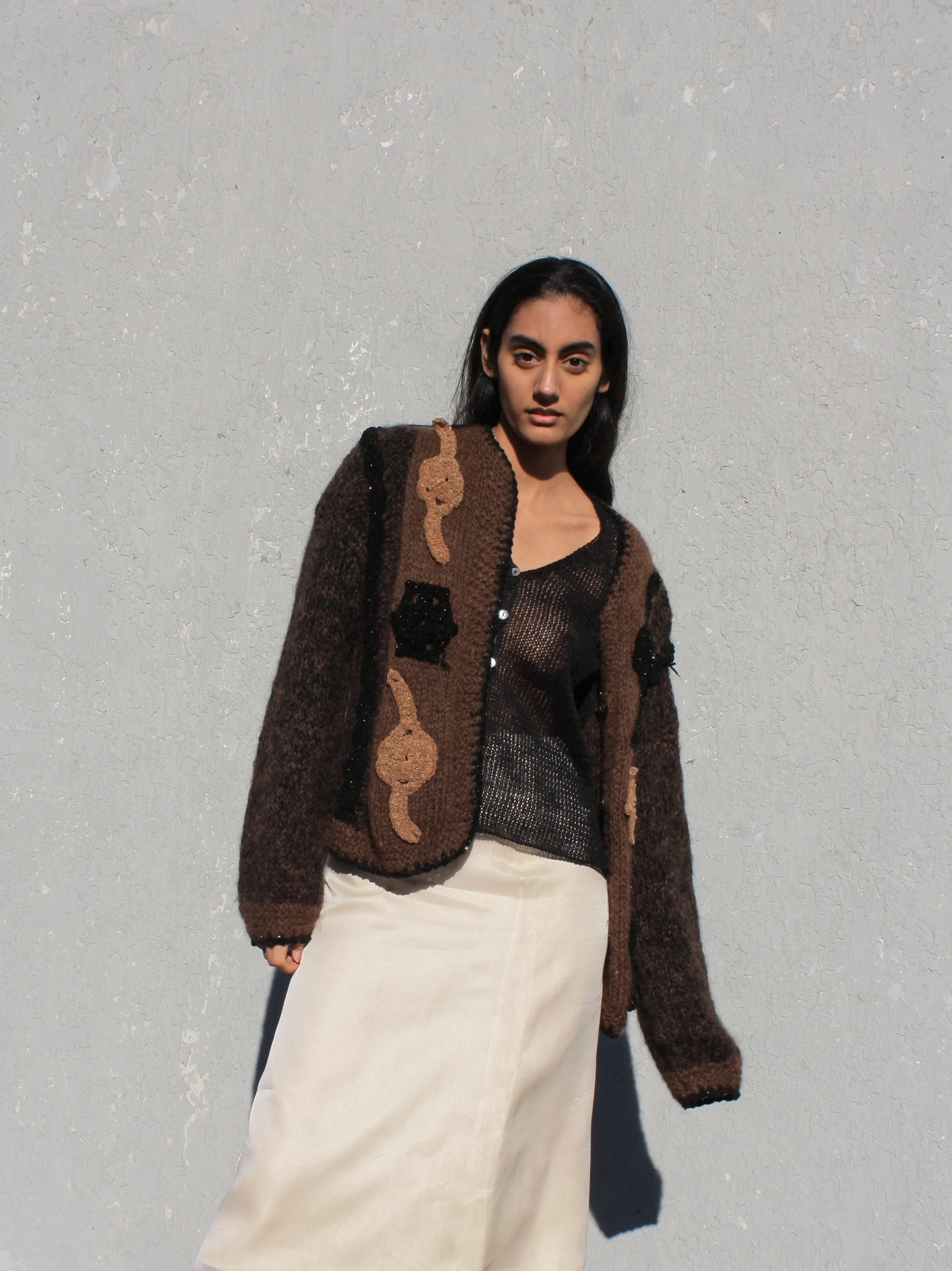 Chocolate Mohair Cardigan