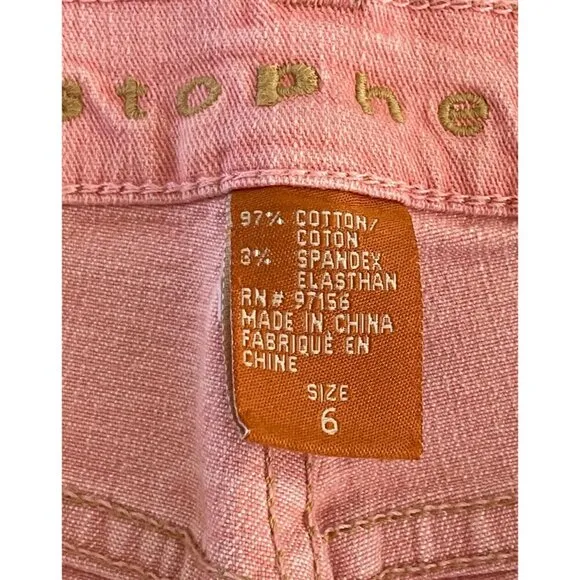 Christopher Blue Pink Bootcut Jeans Stretch Denim Rhinestone Western Boho Pant