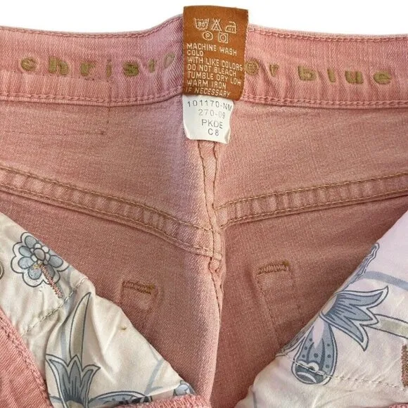 Christopher Blue Pink Bootcut Jeans Stretch Denim Rhinestone Western Boho Pant