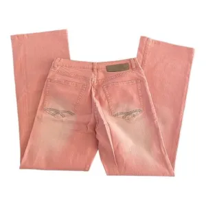 Christopher Blue Pink Bootcut Jeans Stretch Denim Rhinestone Western Boho Pant