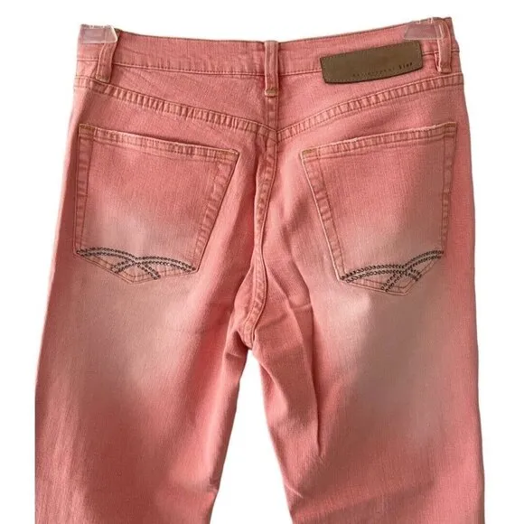 Christopher Blue Pink Bootcut Jeans Stretch Denim Rhinestone Western Boho Pant