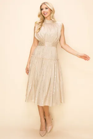 Constellation Lurex Print Midi Dress