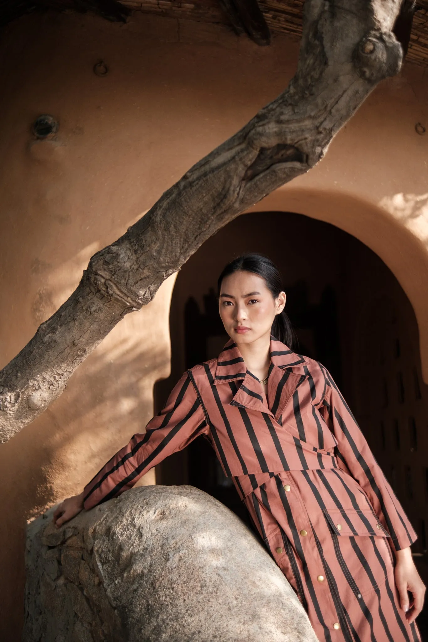 Copenhagen Trench - Stripe Print