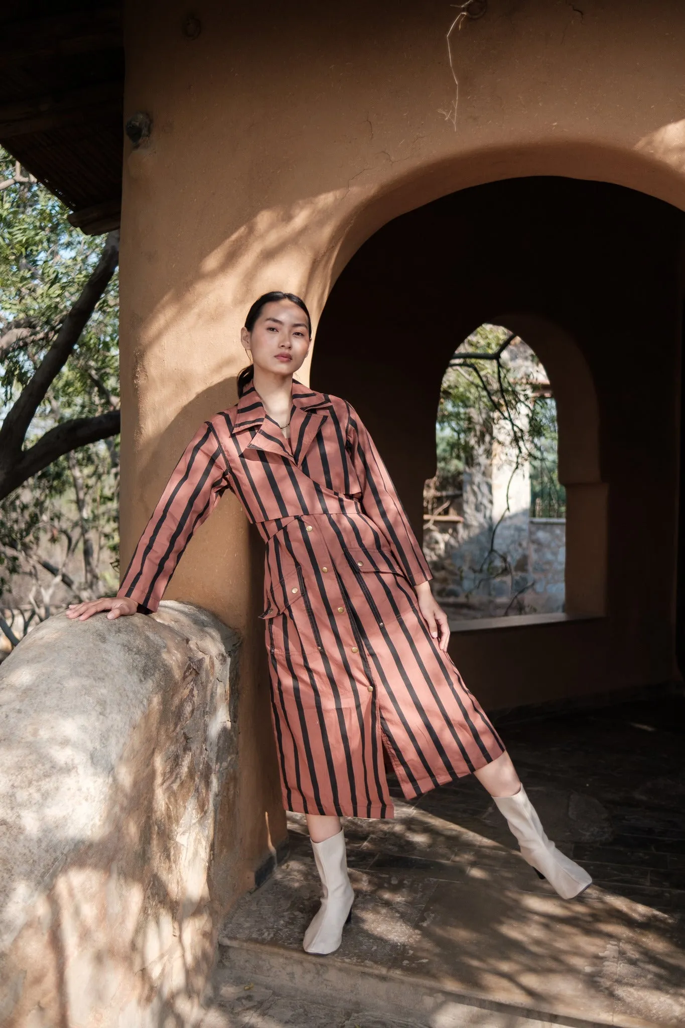 Copenhagen Trench - Stripe Print