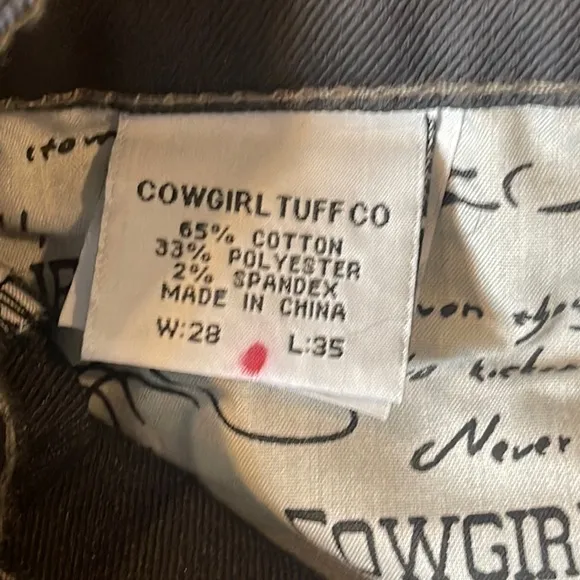 COWGIRL TUFF MID RISE BLACK COATED SILVER TOPSTITCH BOOTCUT JEANS **NWT**