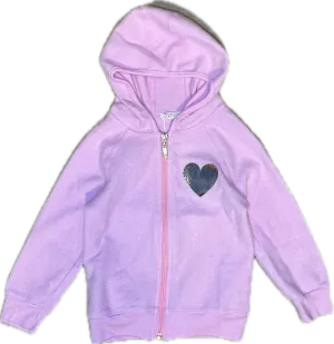 COZII- SILVER HEART L/S ZIP-UP HOODIE (candy pink)