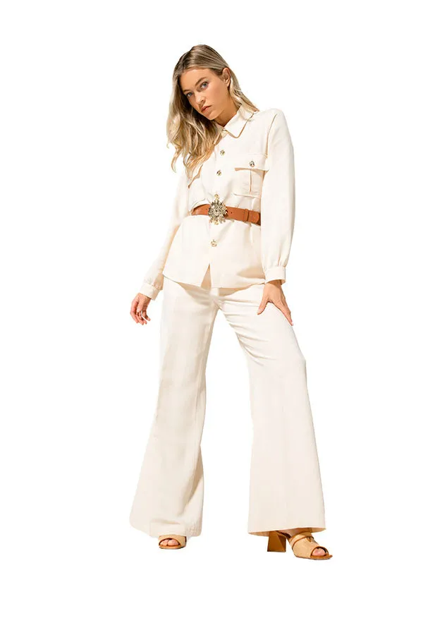 CREAM SAFARI BLOUSE JACKET