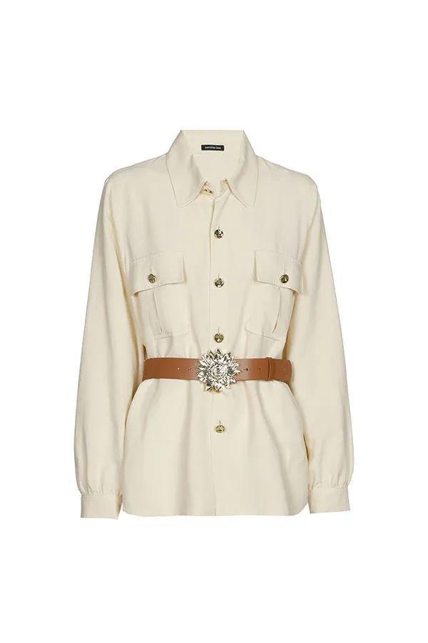 CREAM SAFARI BLOUSE JACKET