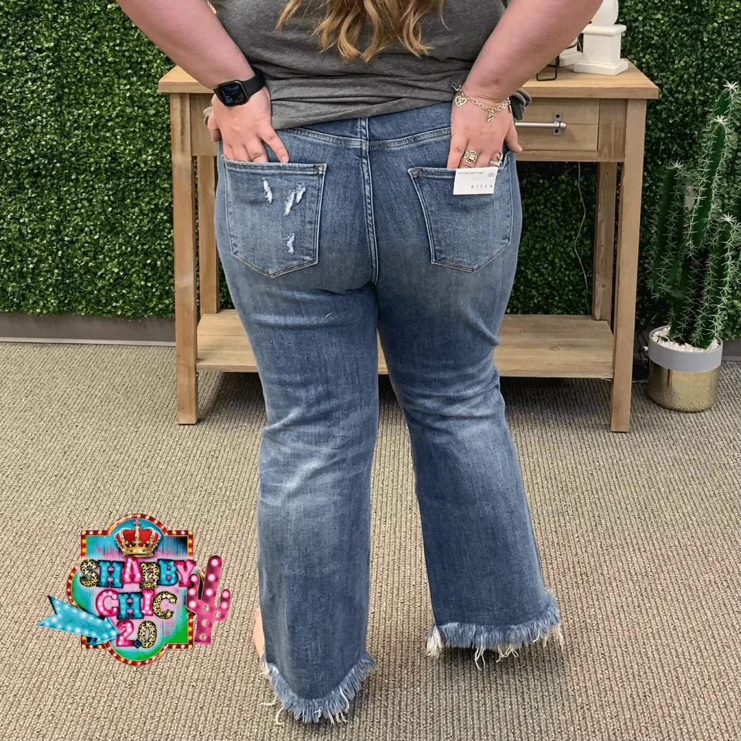Crop Flared Jeans - Plus Size