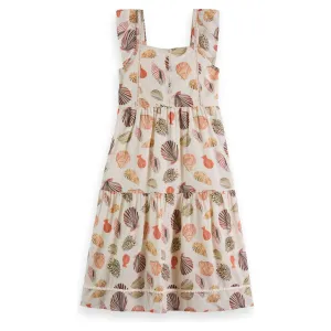 Cross Strap Printed Maxi Dress - Shells