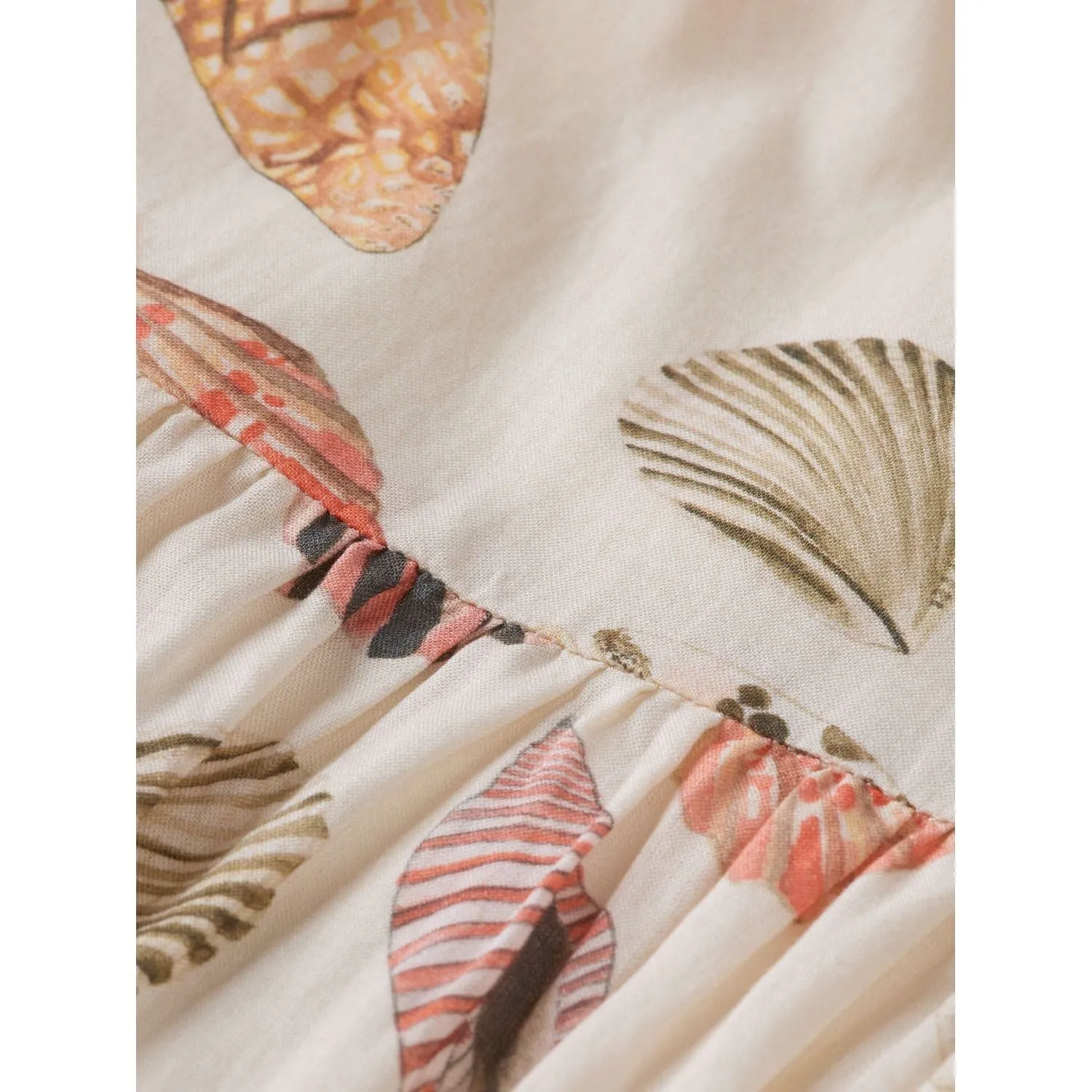 Cross Strap Printed Maxi Dress - Shells