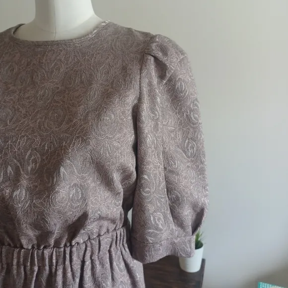 {Current Air} Floral Jacquard Cutout Dress