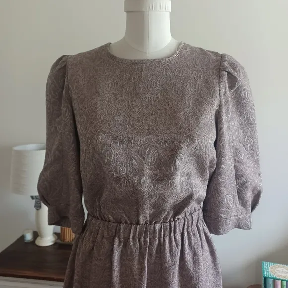 {Current Air} Floral Jacquard Cutout Dress