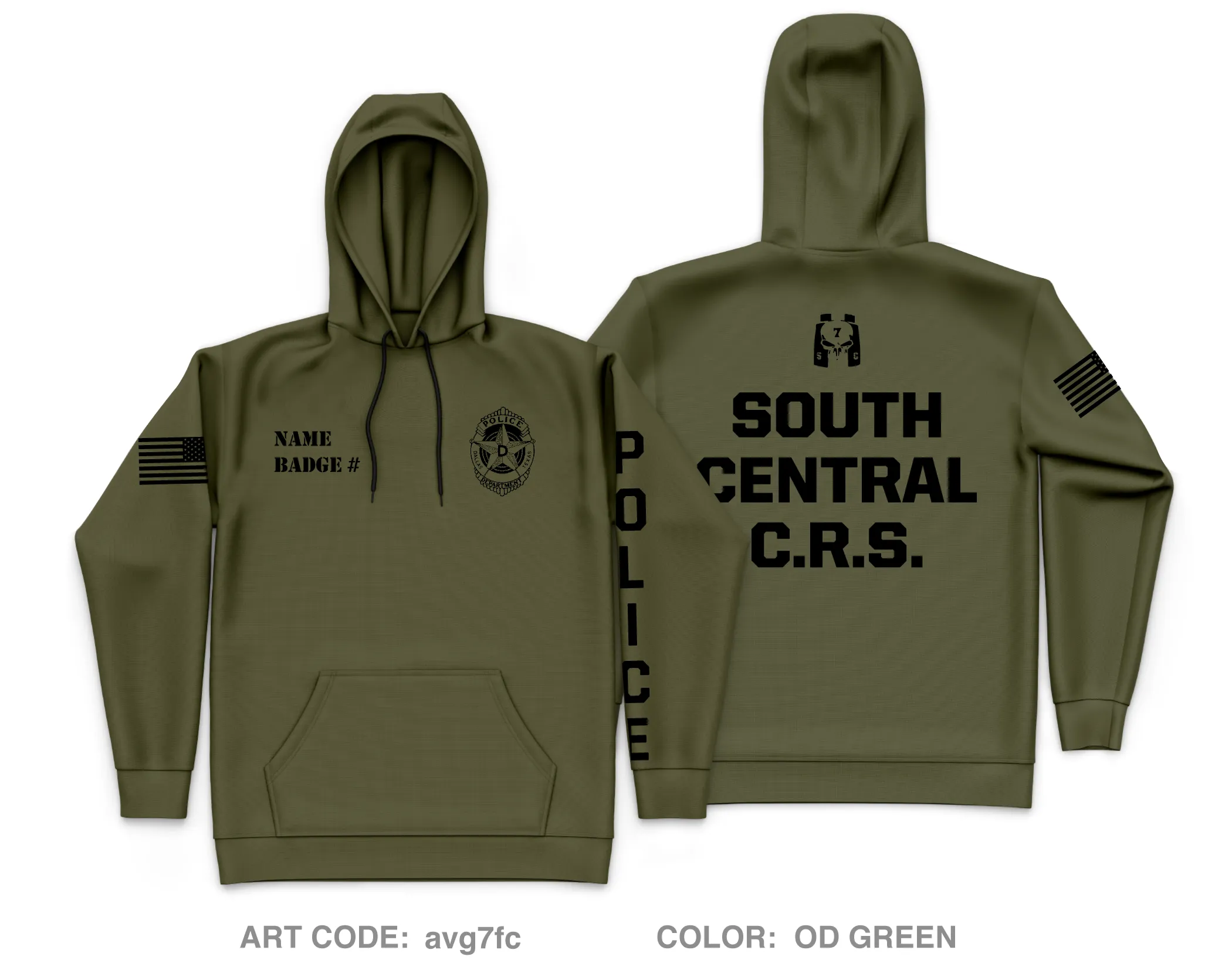 CUSTOM Dallas PD Store 1 Core Men's Hooded Performance Sweatshirt - avg7fc