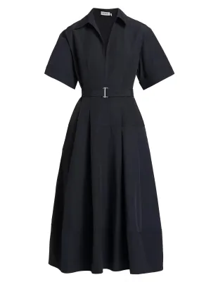 Deanna Belted Midi Dress - Midnight