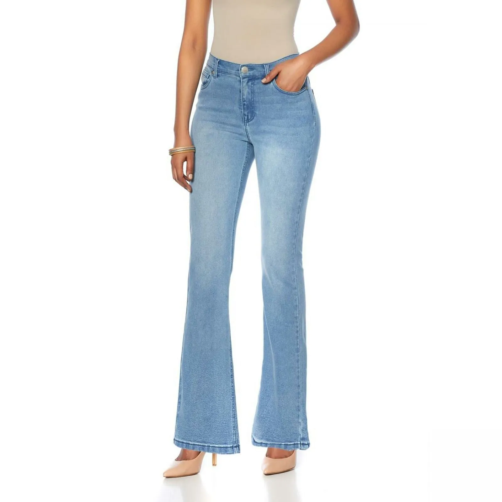 DG2 by Diane Gilman Virtual Stretch Boot Cut Jeans Chambray 10