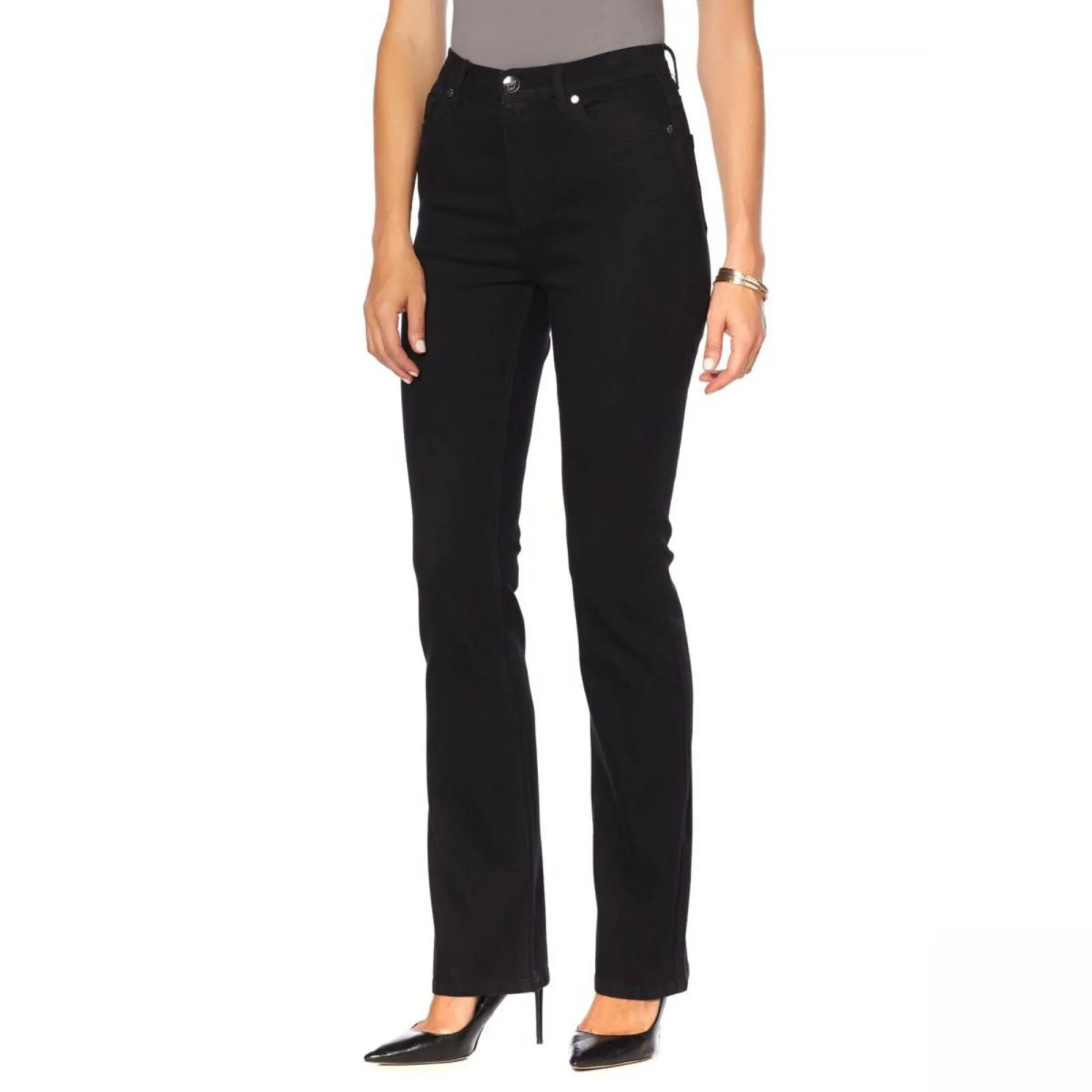 DG2 by Diane Gilman Women's Plus Size Stretch Denim Boot Cut Jeans