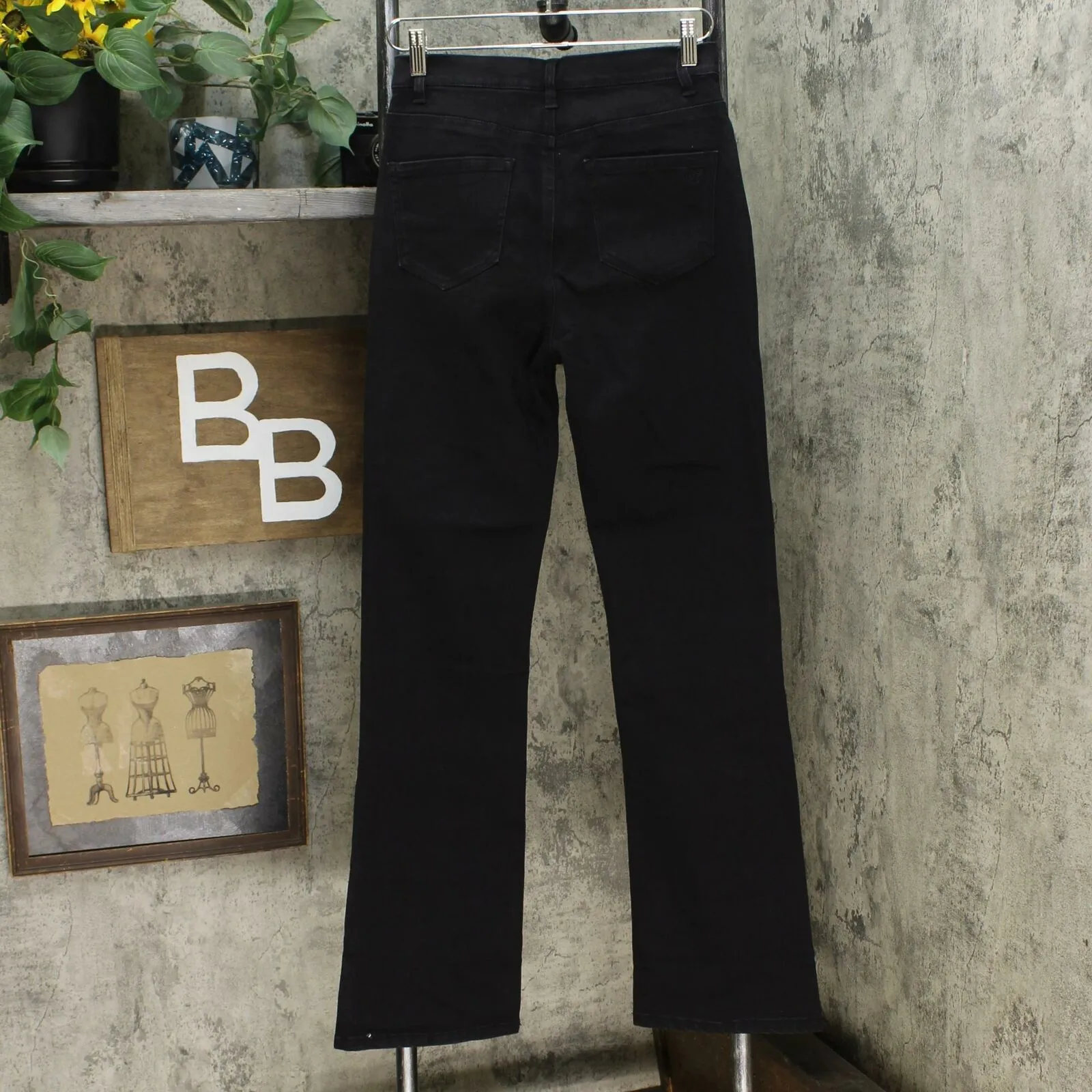 DG2 by Diane Gilman Women's Virtual Stretch Bootcut Jeans Black 4 Tall