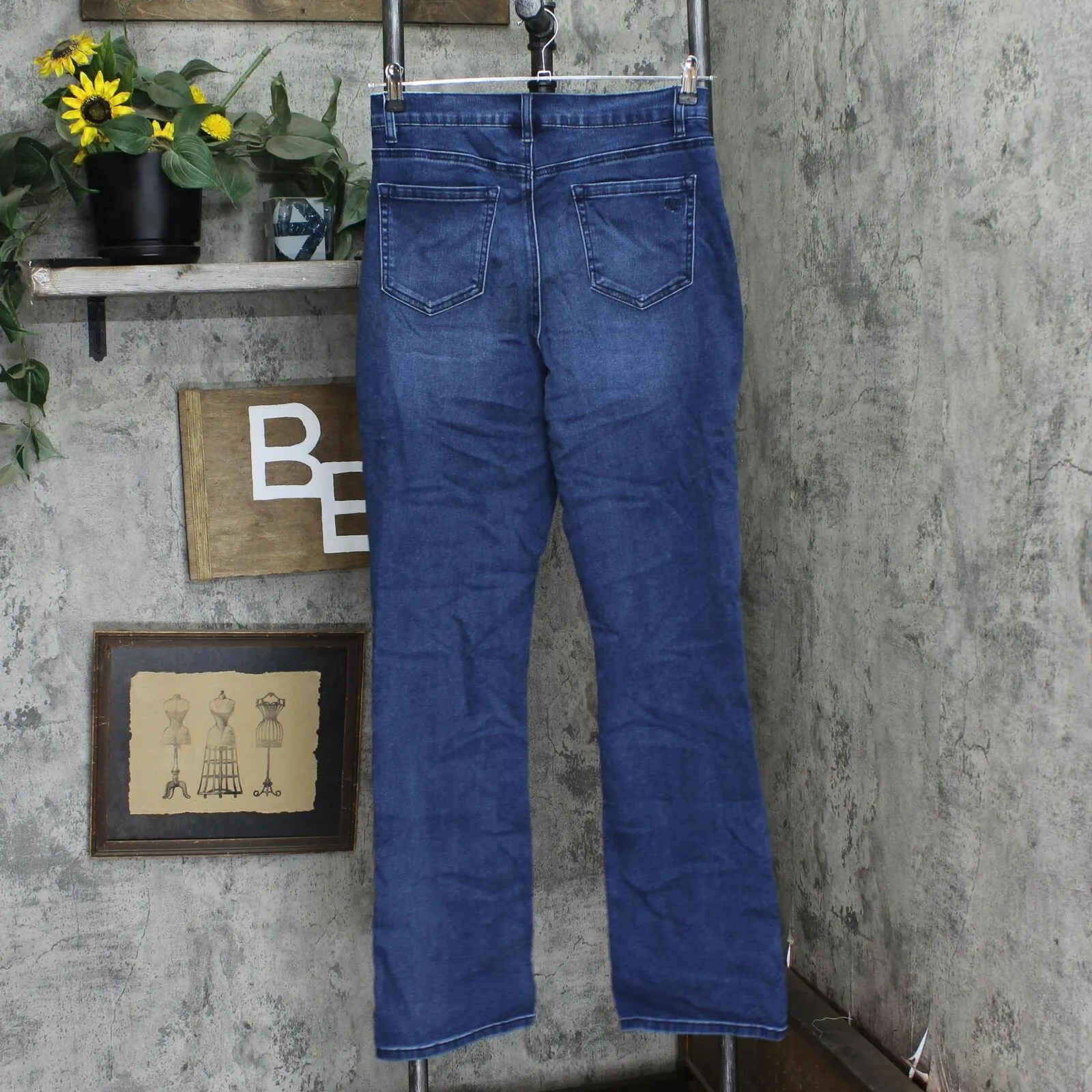 Dg2 Womens Virtual Stretch Bootcut Jeans 673490-Tall Midtone Blue 8 Tall
