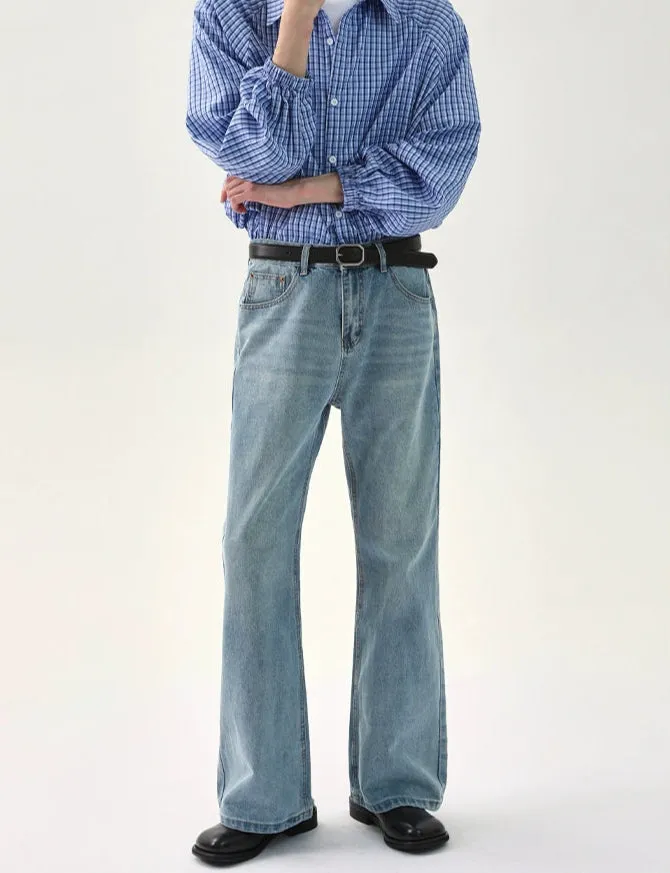 Distressed Slim Fit Flared Jeans