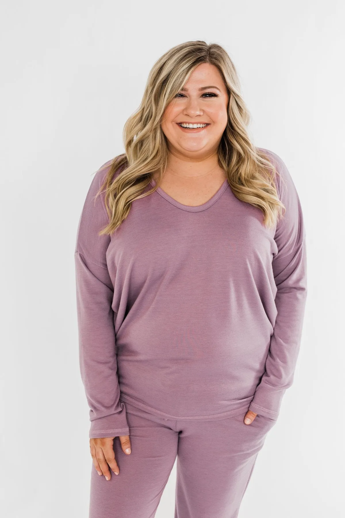 Dolman Sleeve Solid Lounge Top- Lilac