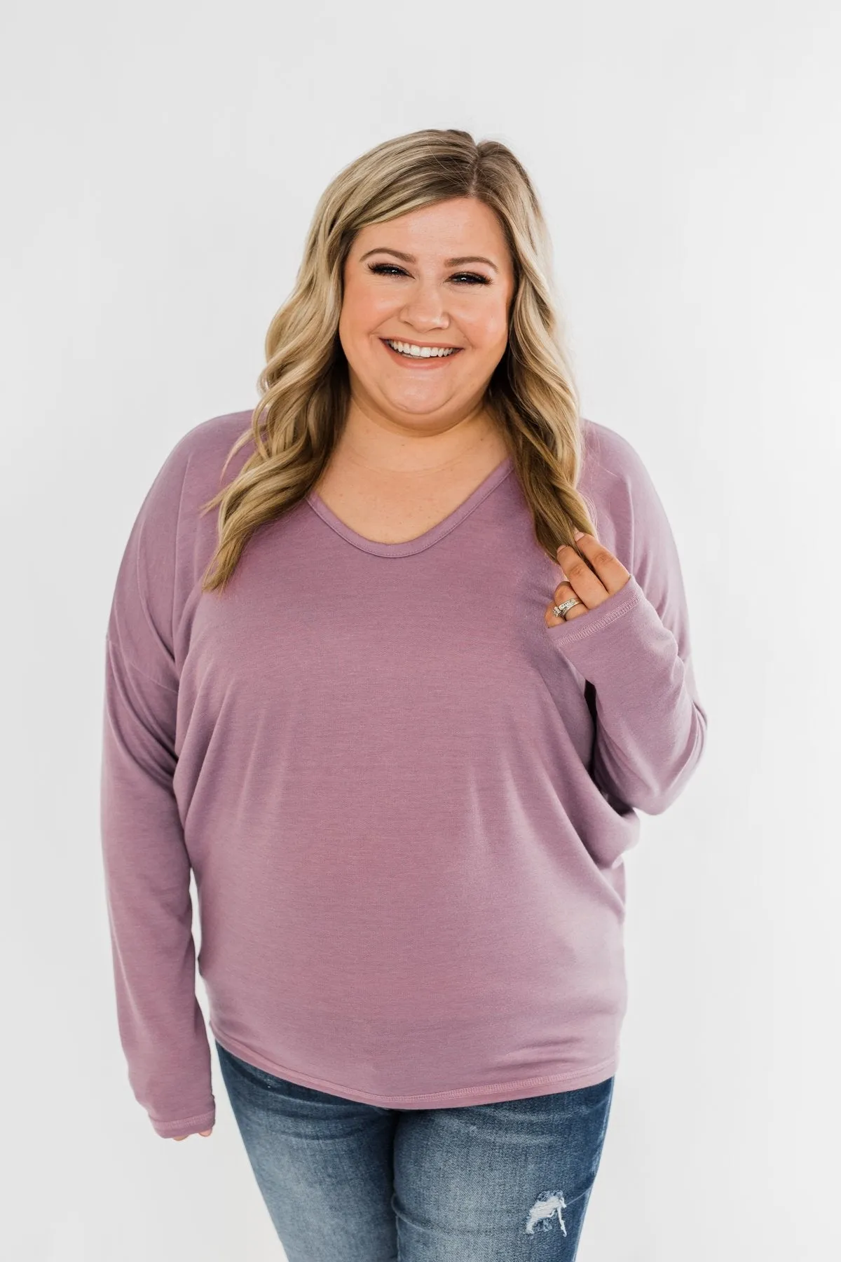 Dolman Sleeve Solid Lounge Top- Lilac