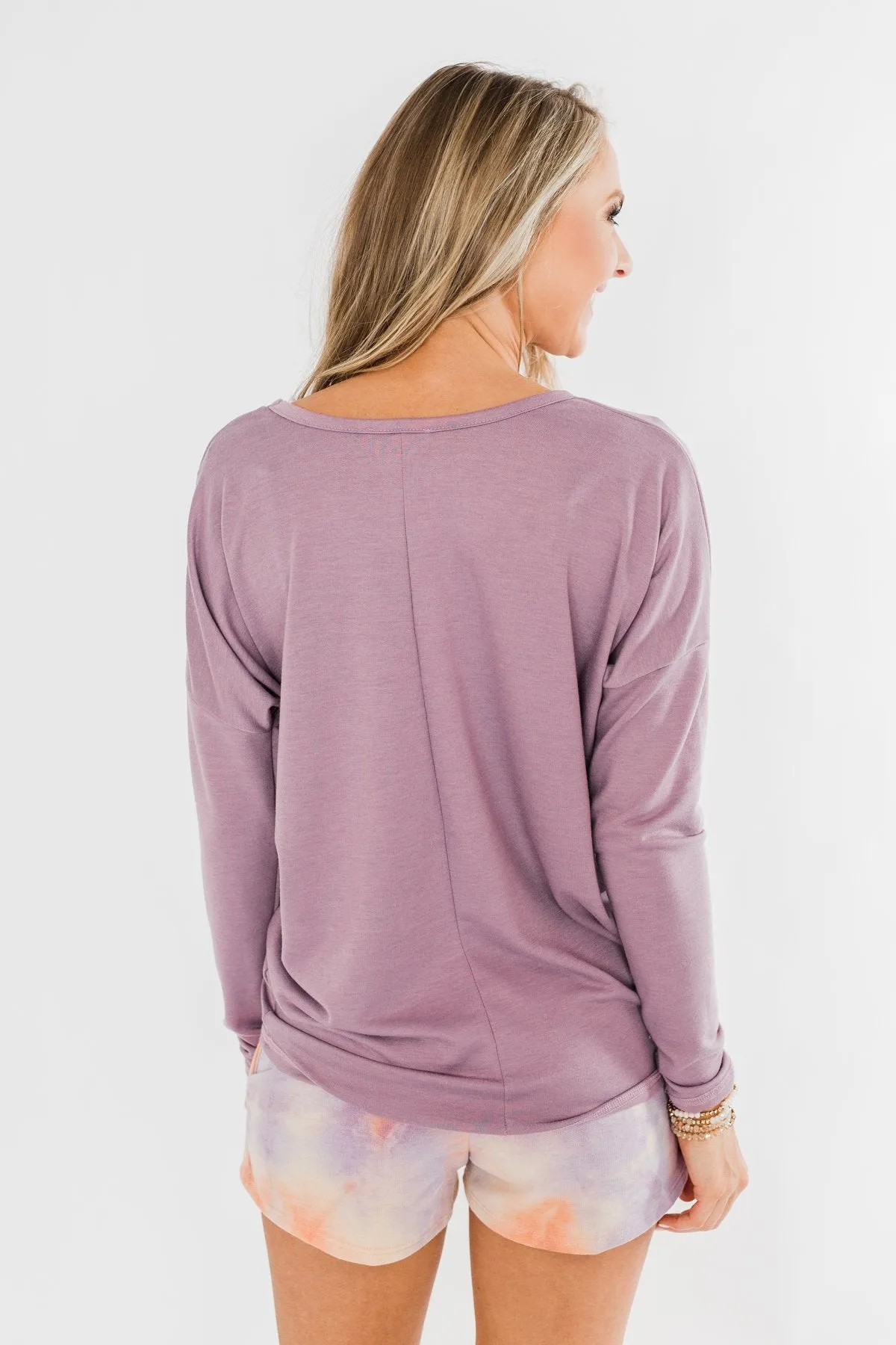 Dolman Sleeve Solid Lounge Top- Lilac