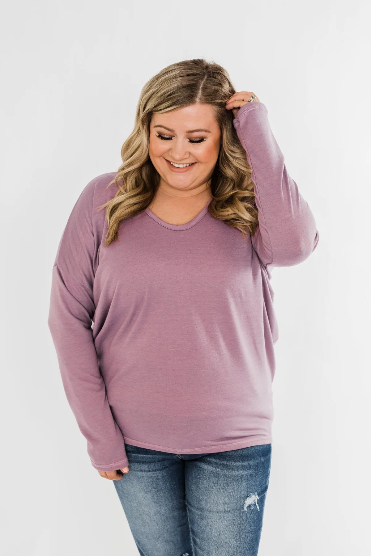 Dolman Sleeve Solid Lounge Top- Lilac