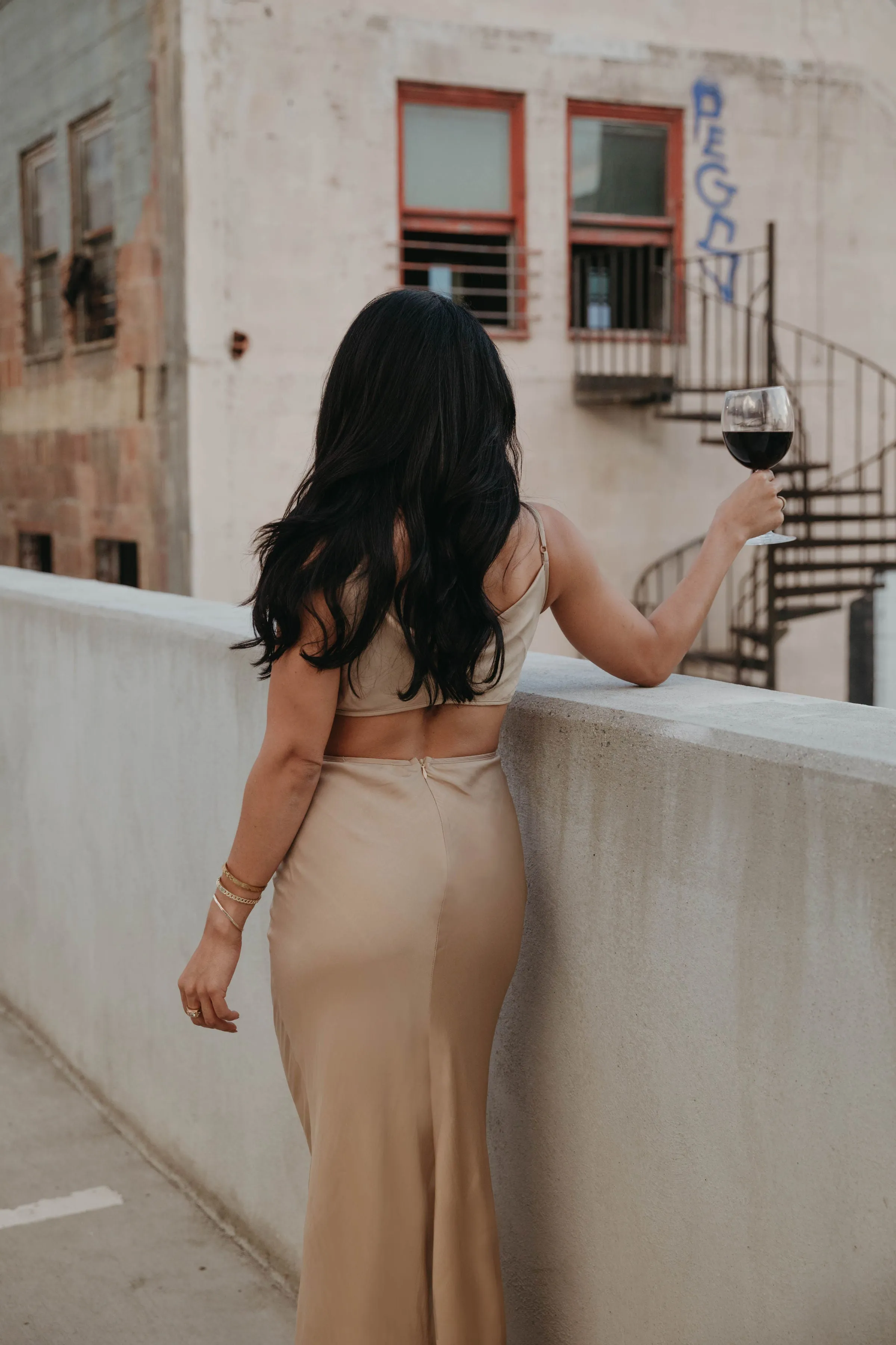 Dreams Cutout Midi Dress in Sand