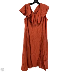 Dress Casual Midi By Cato In Orange, Size: 18