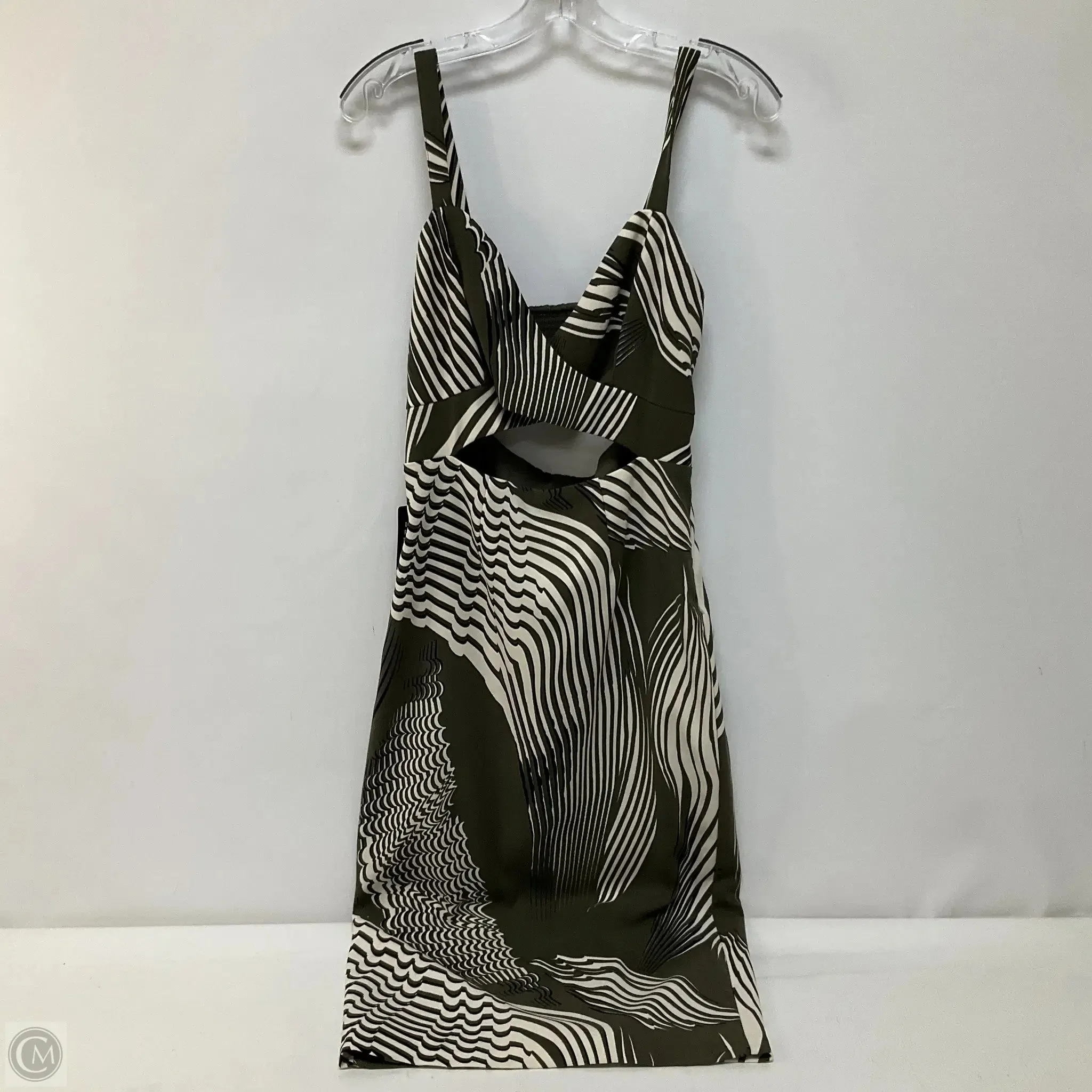 Dress Casual Midi By Express In Green & White, Size: 8