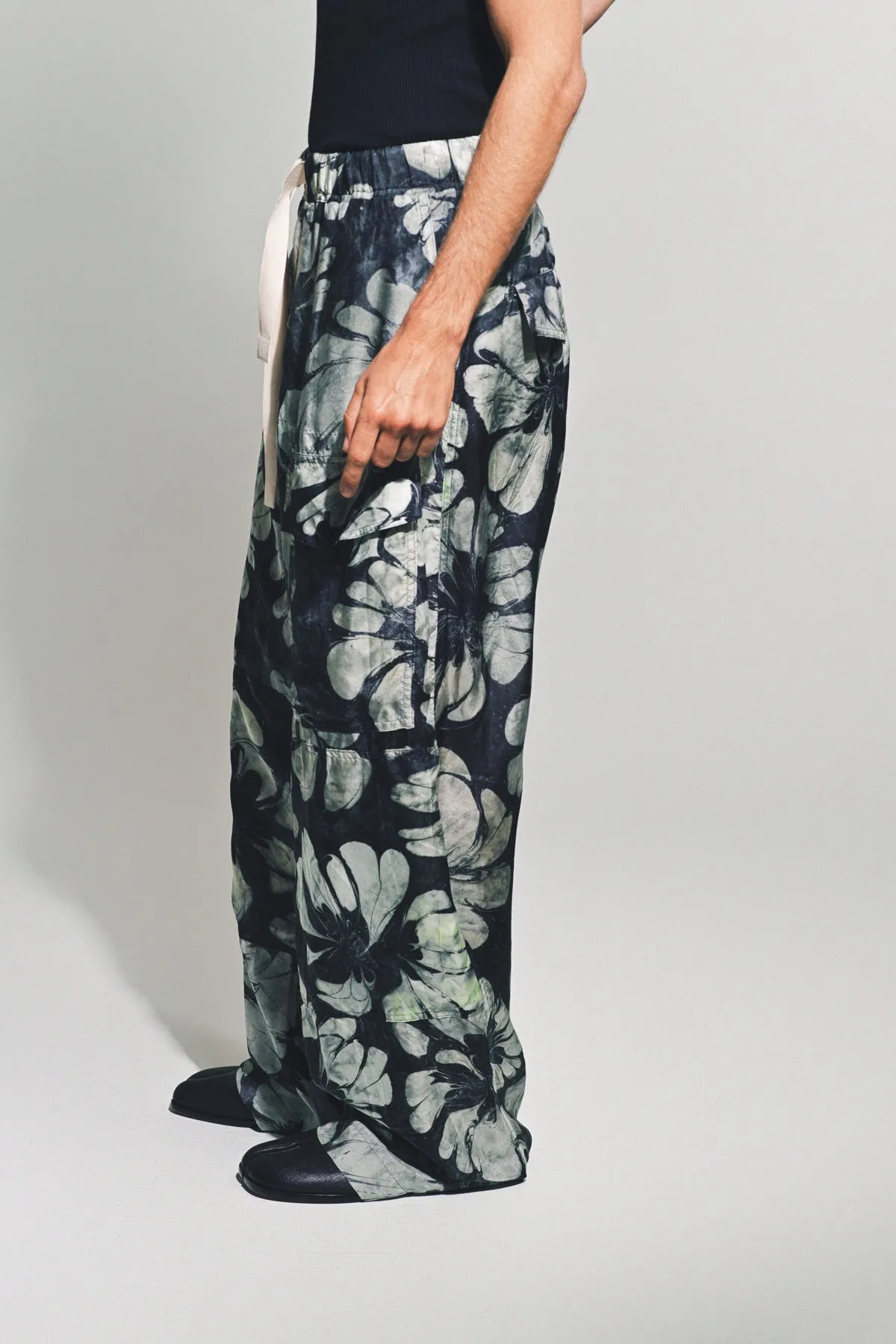 DRIES VAN NOTEN | SILK DRAWSTRING PANTS