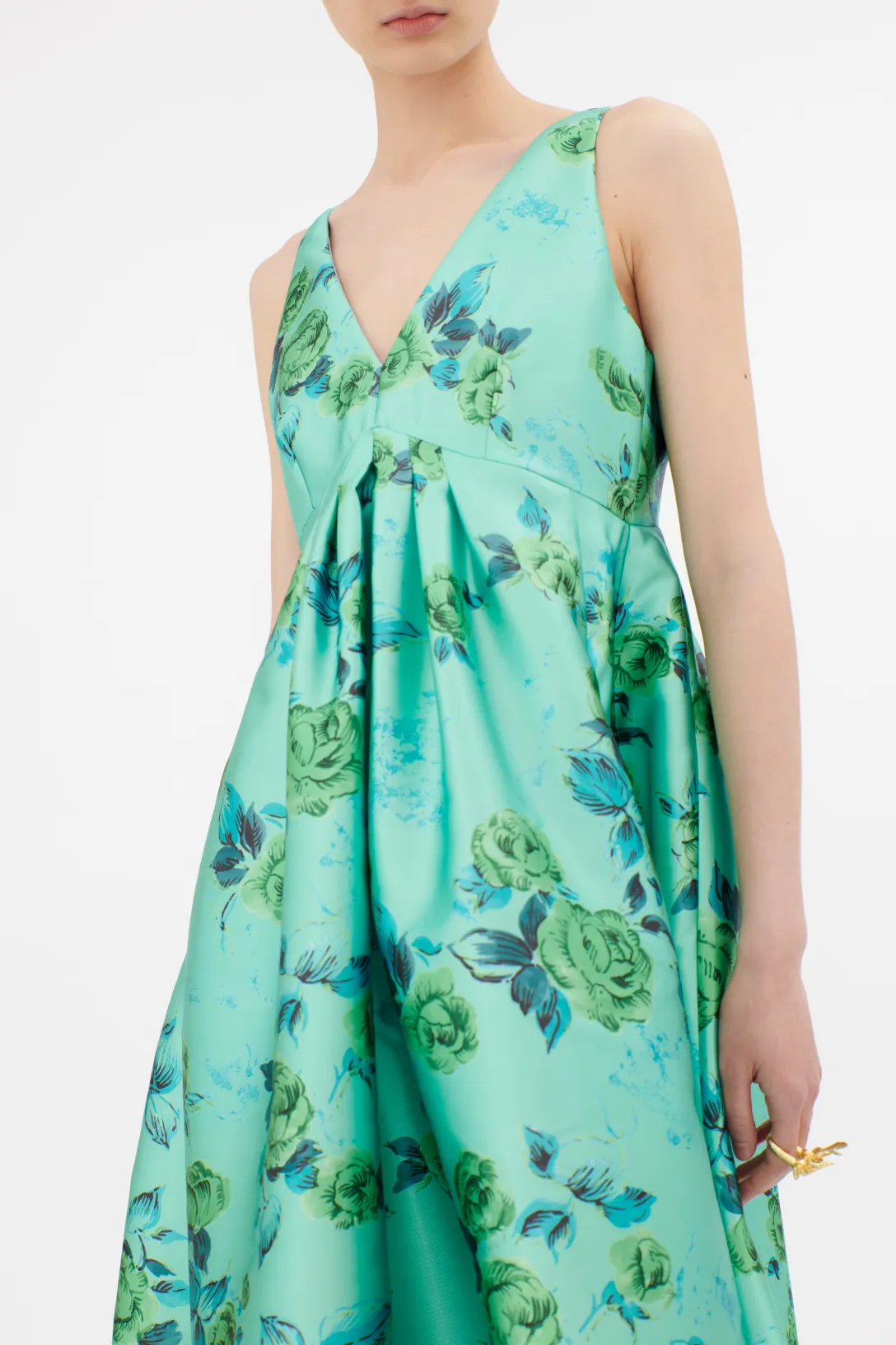 Duchesse Roses Dress | Opal Green