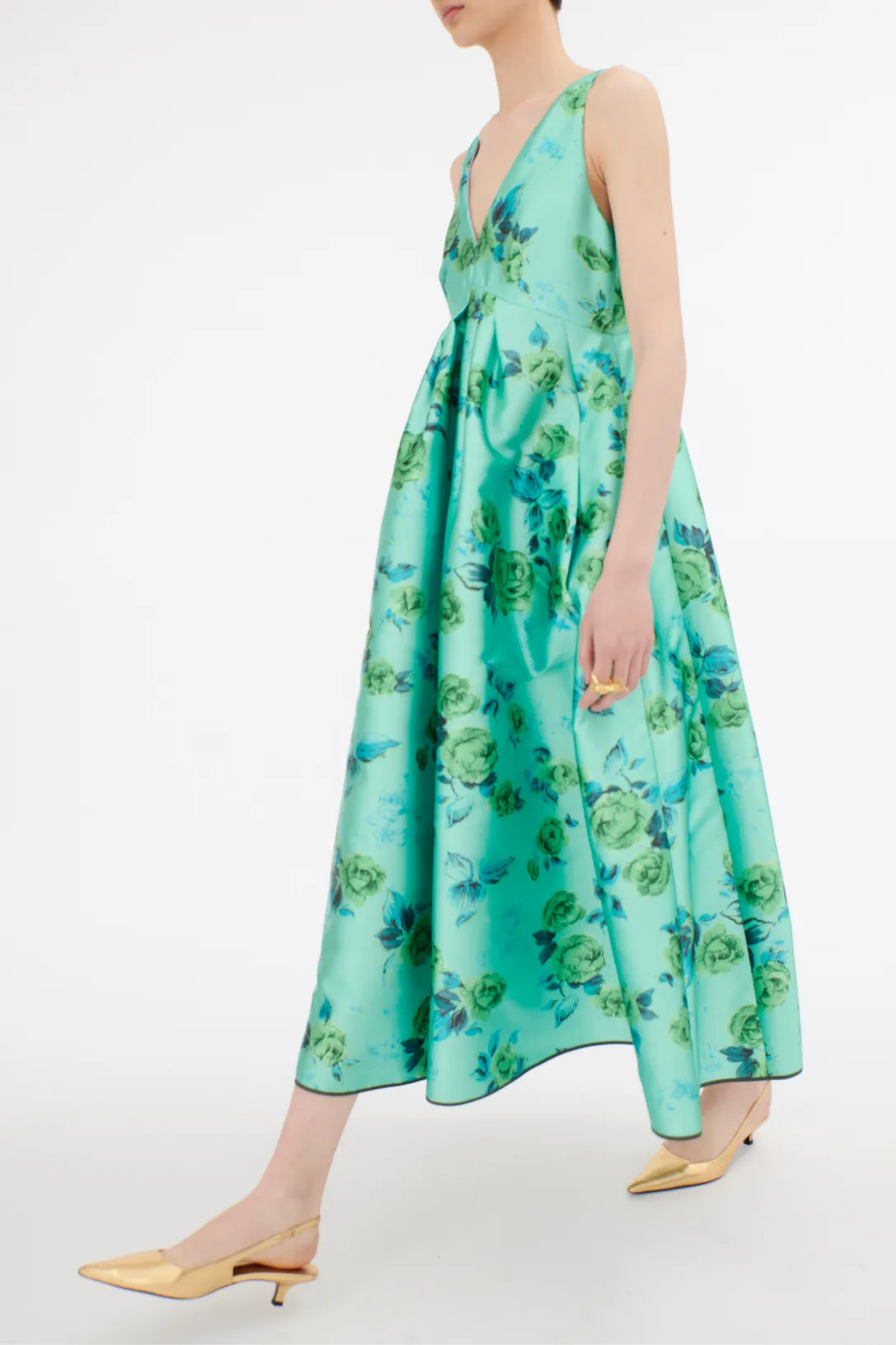 Duchesse Roses Dress | Opal Green