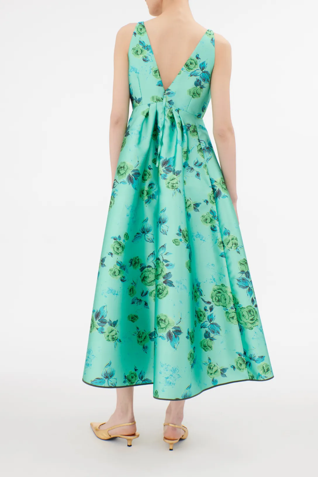 Duchesse Roses Dress | Opal Green