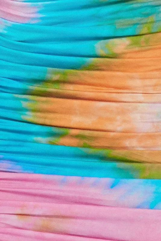 Dunty Shirring Tie Dye Maxi Dress-HOEA19430